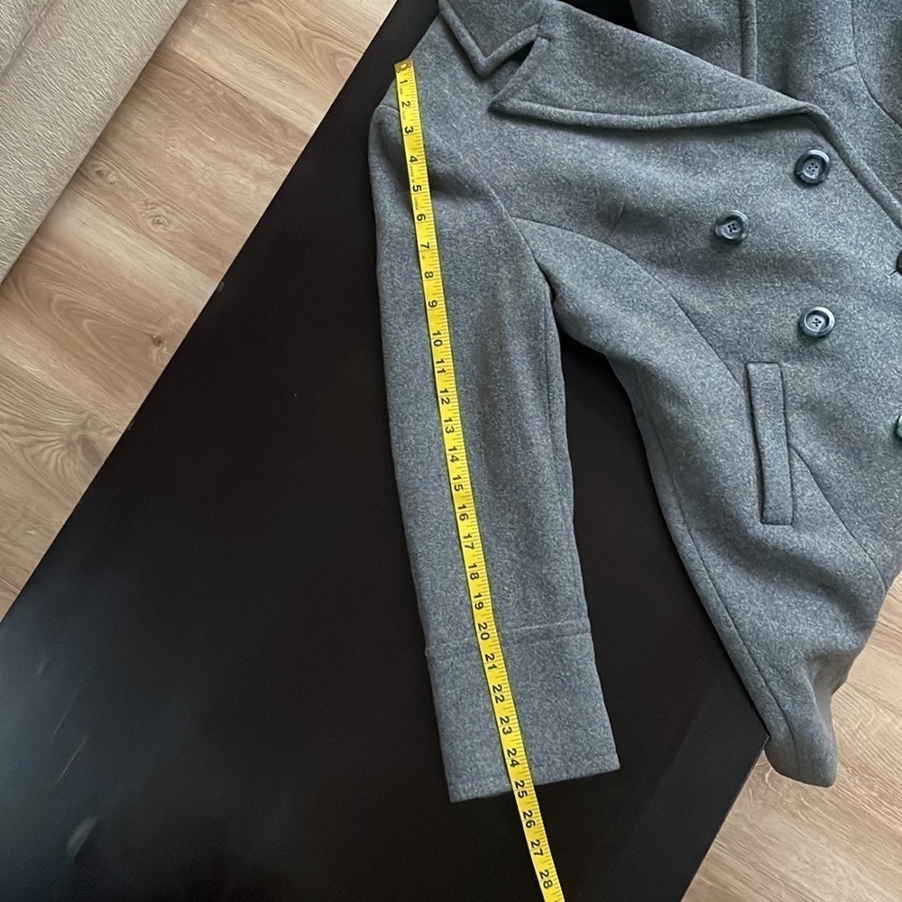 Express Double Breasted Grey Wool Blend Coat Sz 1… - image 8